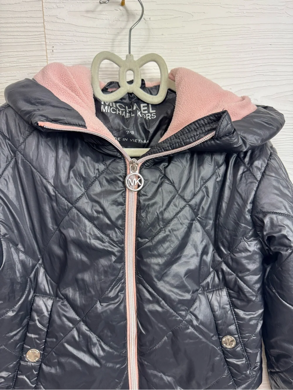 Girls Michael Kors Black Quilted Hooded Puffer Jacket‎ 7/8